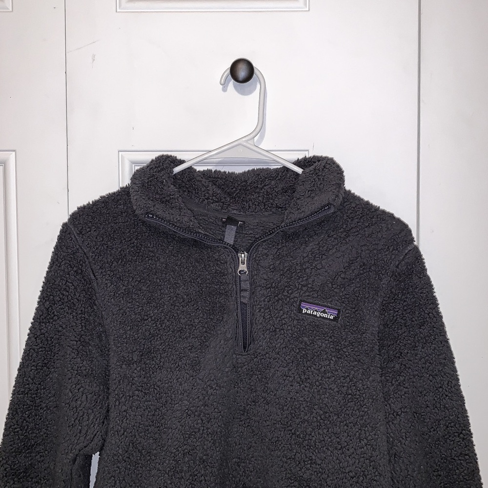 Black Fuzzy Patagonia Quarter Zip